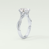 2.0 CT Oval Cut Twisted Shank Lab Grown Diamond Engagement Ring
