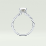 2.0 CT Oval Cut Twisted Shank Lab Grown Diamond Engagement Ring