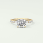 2.0 CT Asscher Cut Pave Style Lab Grown Diamond Engagement Ring