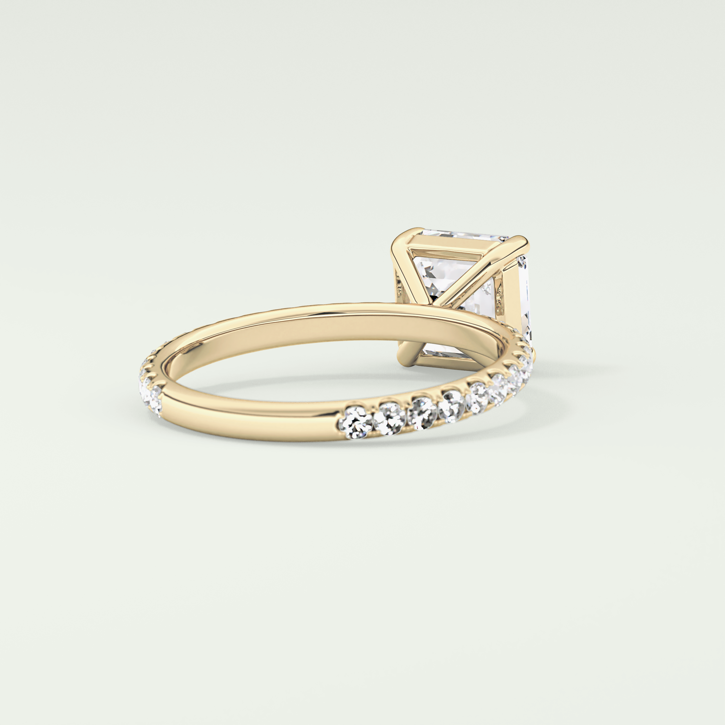 2.0 CT Asscher Cut Pave Style Lab Grown Diamond Engagement Ring