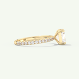 2.0 CT Asscher Cut Pave Lab-Grown Diamond Engagement Ring