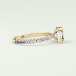 2.0 CT Asscher Cut Pave Style Lab Grown Diamond Engagement Ring