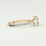 2.0 CT Asscher Cut Pave Style Lab Grown Diamond Engagement Ring