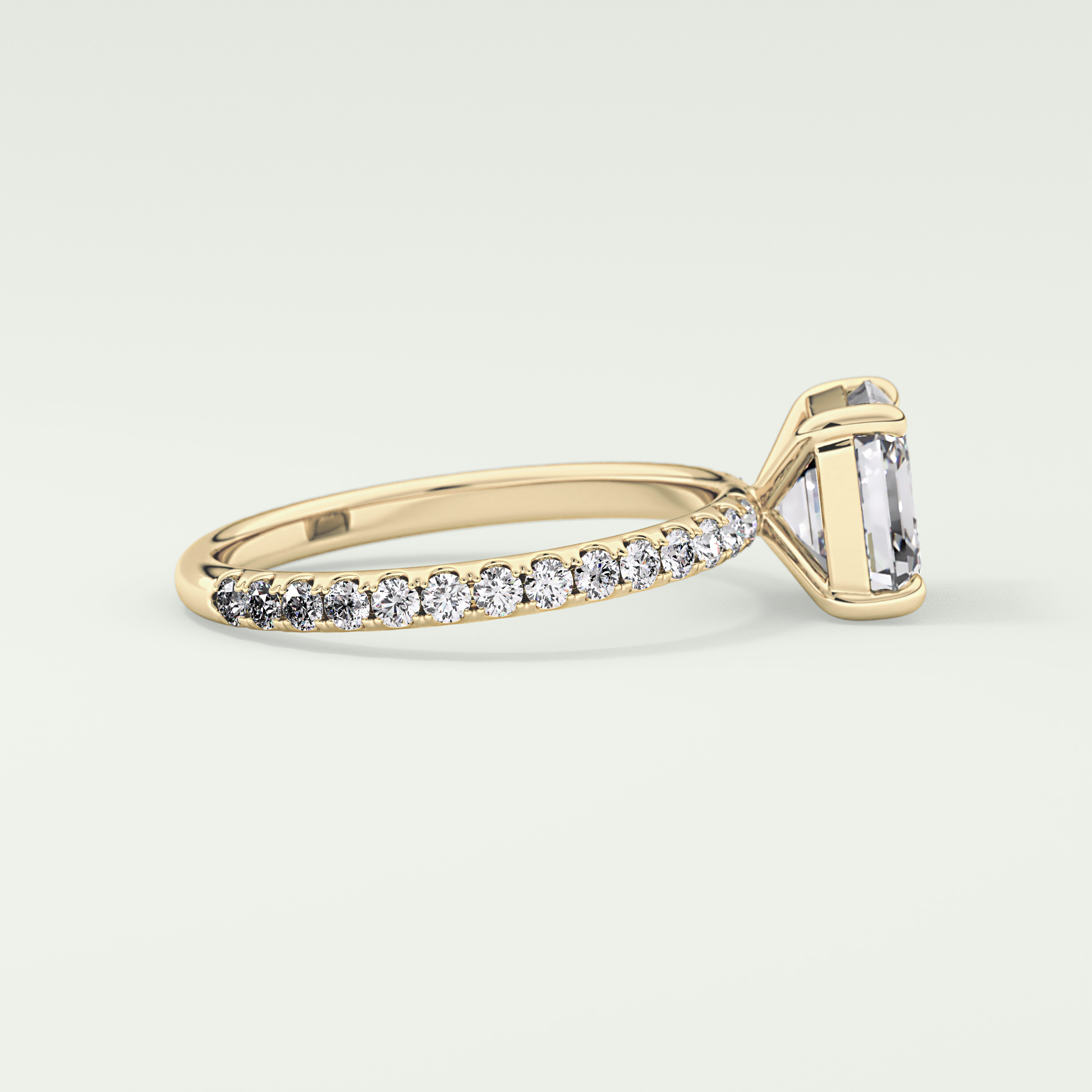 2.0 CT Asscher Cut Pave Style Lab Grown Diamond Engagement Ring