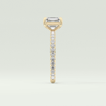 2.0 CT Asscher Cut Pave Style Lab Grown Diamond Engagement Ring