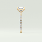 2.0 CT Asscher Cut Pave Style Lab Grown Diamond Engagement Ring