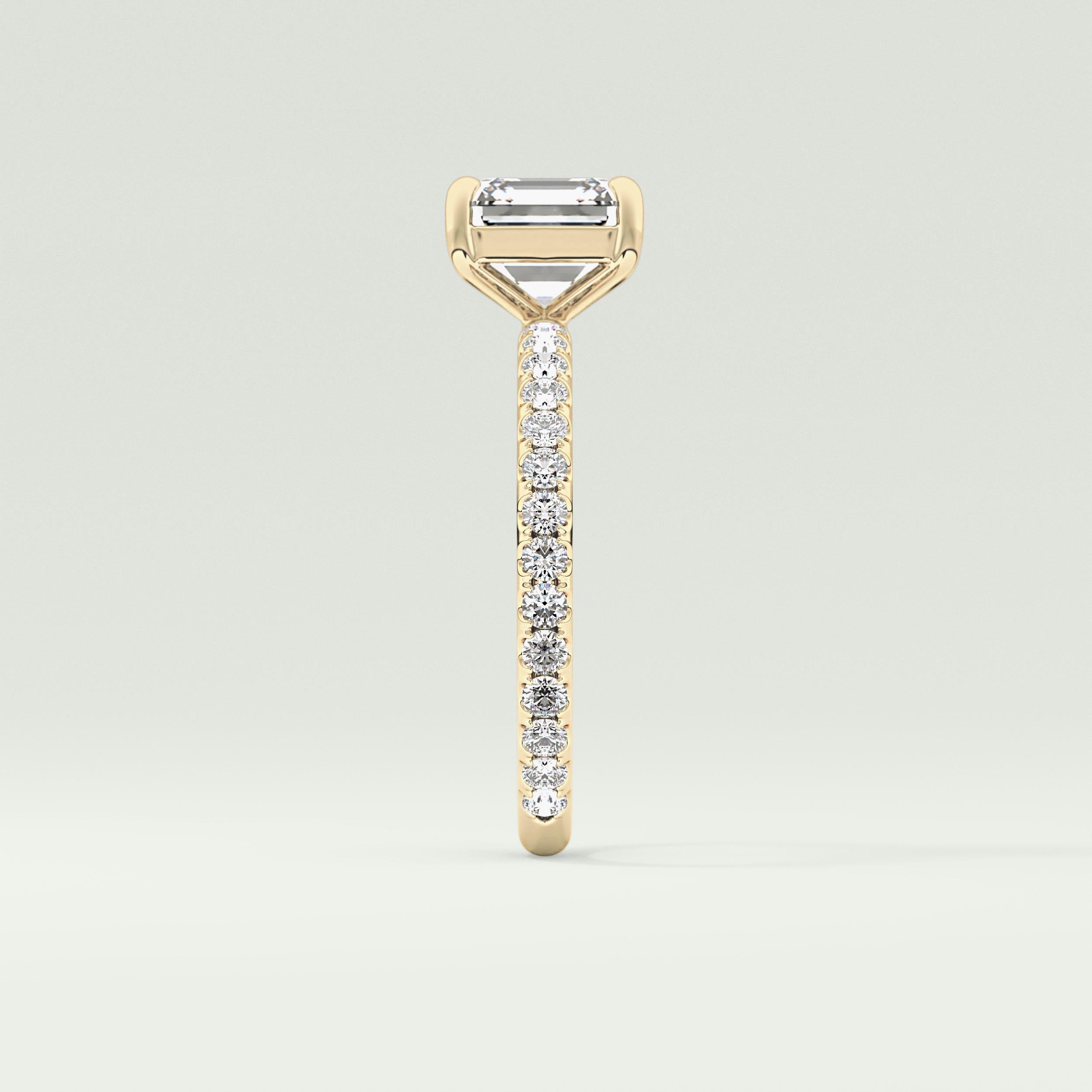 2.0 CT Asscher Cut Pave Style Lab Grown Diamond Engagement Ring