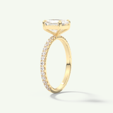 2.0 CT Asscher Cut Pave Lab-Grown Diamond Engagement Ring