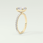 2.0 CT Asscher Cut Pave Style Lab Grown Diamond Engagement Ring