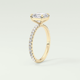 2.0 CT Asscher Cut Pave Style Lab Grown Diamond Engagement Ring