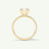 2.0 CT Asscher Cut Pave Lab-Grown Diamond Engagement Ring