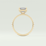 2.0 CT Asscher Cut Pave Style Lab Grown Diamond Engagement Ring