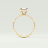 2.0 CT Asscher Cut Pave Style Lab Grown Diamond Engagement Ring