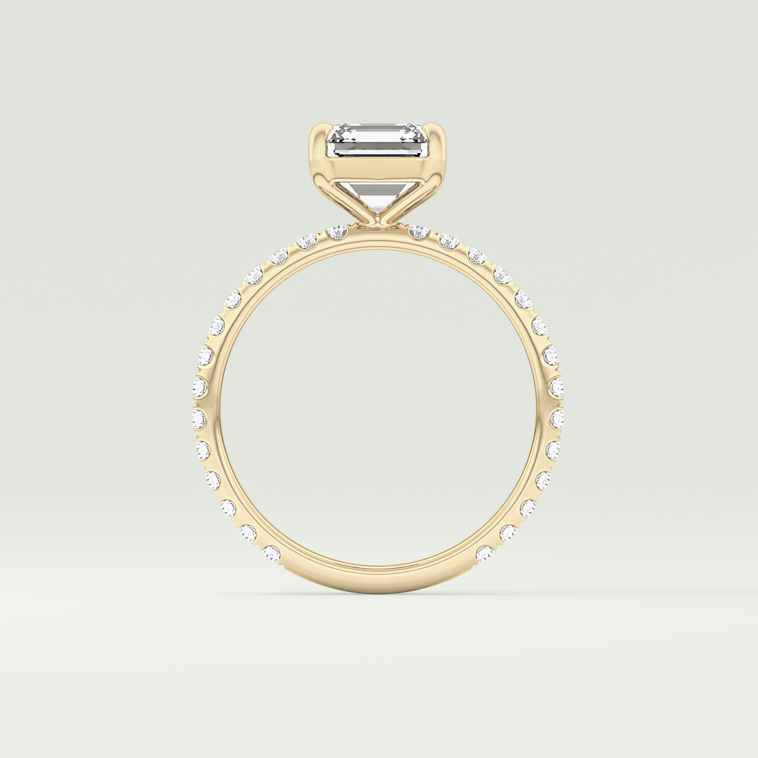2.0 CT Asscher Cut Pave Style Lab Grown Diamond Engagement Ring