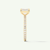 2.0 CT Asscher Cut Pave Lab-Grown Diamond Engagement Ring