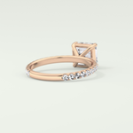 2.0 CT Asscher Cut Pave Style Lab Grown Diamond Engagement Ring