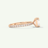 2.0 CT Asscher Cut Pave Lab-Grown Diamond Engagement Ring