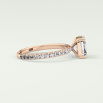 2.0 CT Asscher Cut Pave Style Lab Grown Diamond Engagement Ring