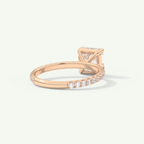 2.0 CT Asscher Cut Pave Lab-Grown Diamond Engagement Ring
