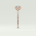 2.0 CT Asscher Cut Pave Style Lab Grown Diamond Engagement Ring