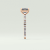 2.0 CT Asscher Cut Pave Style Lab Grown Diamond Engagement Ring