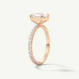 2.0 CT Asscher Cut Pave Lab-Grown Diamond Engagement Ring