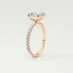 2.0 CT Asscher Cut Pave Style Lab Grown Diamond Engagement Ring
