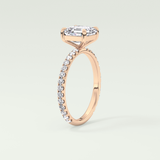 2.0 CT Asscher Cut Pave Style Lab Grown Diamond Engagement Ring