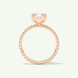 2.0 CT Asscher Cut Pave Lab-Grown Diamond Engagement Ring