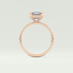 2.0 CT Asscher Cut Pave Style Lab Grown Diamond Engagement Ring