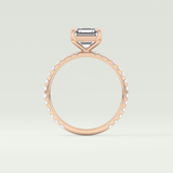 2.0 CT Asscher Cut Pave Style Lab Grown Diamond Engagement Ring