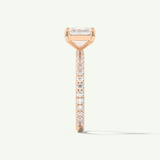 2.0 CT Asscher Cut Pave Lab-Grown Diamond Engagement Ring