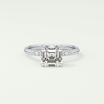2.0 CT Asscher Cut Pave Style Lab Grown Diamond Engagement Ring