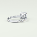 2.0 CT Asscher Cut Pave Style Lab Grown Diamond Engagement Ring