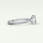 2.0 CT Asscher Cut Pave Style Lab Grown Diamond Engagement Ring