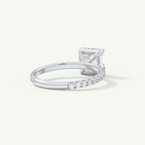 2.0 CT Asscher Cut Pave Lab-Grown Diamond Engagement Ring