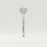 2.0 CT Asscher Cut Pave Style Lab Grown Diamond Engagement Ring