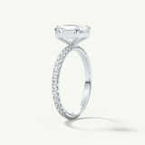 2.0 CT Asscher Cut Pave Lab-Grown Diamond Engagement Ring