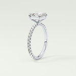 2.0 CT Asscher Cut Pave Style Lab Grown Diamond Engagement Ring