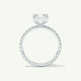 2.0 CT Asscher Cut Pave Lab-Grown Diamond Engagement Ring