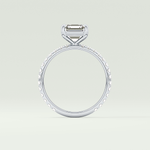 2.0 CT Asscher Cut Pave Style Lab Grown Diamond Engagement Ring