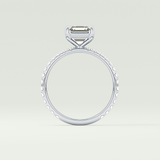 2.0 CT Asscher Cut Pave Style Lab Grown Diamond Engagement Ring