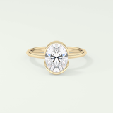 2.0 CT Oval Cut Style Lab Grown Diamond Engagement Ring