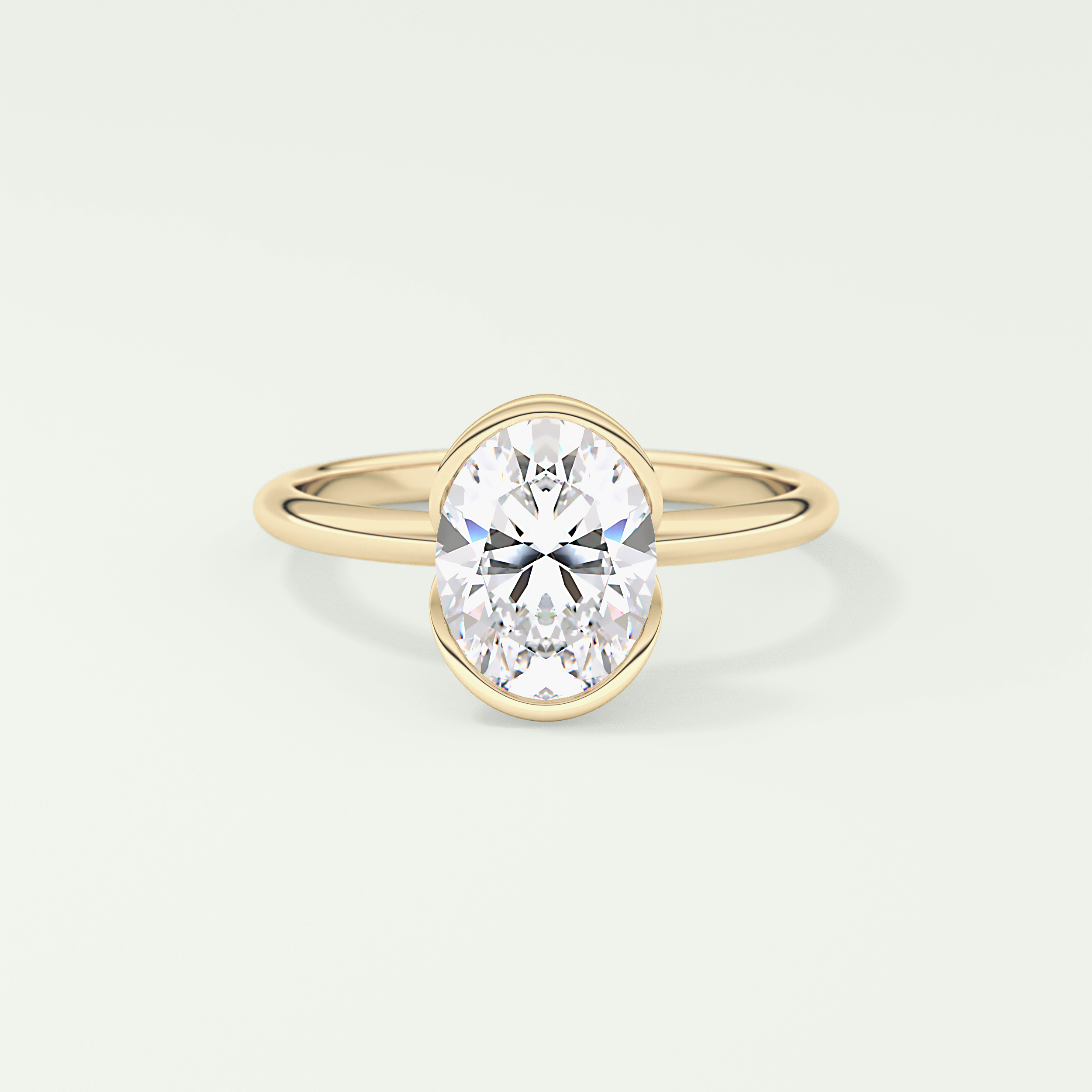 2.0 CT  Oval Cut Solitaire Moissanite Engagement Ring 1