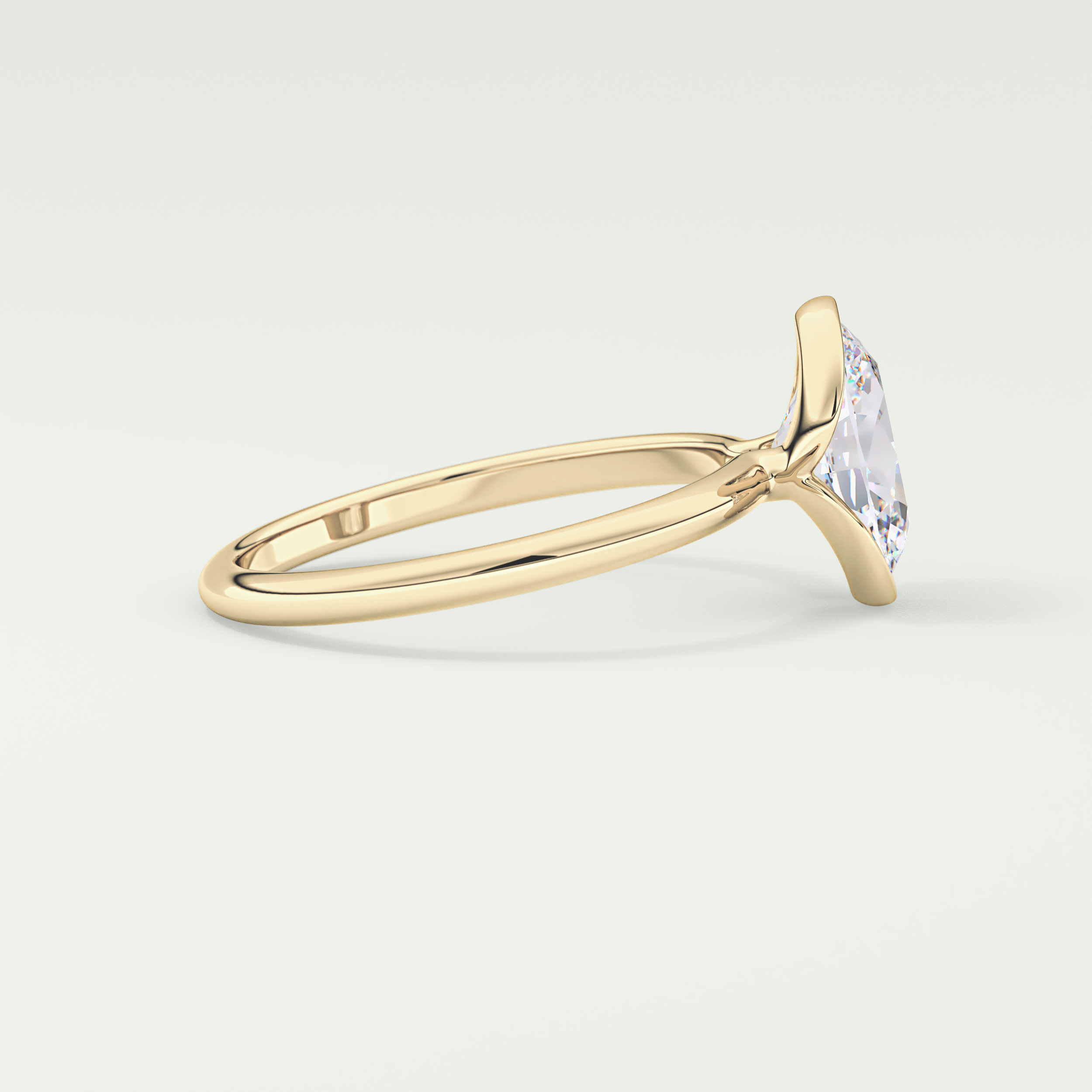 2.0 CT Oval Cut Style Lab Grown Diamond Engagement Ring
