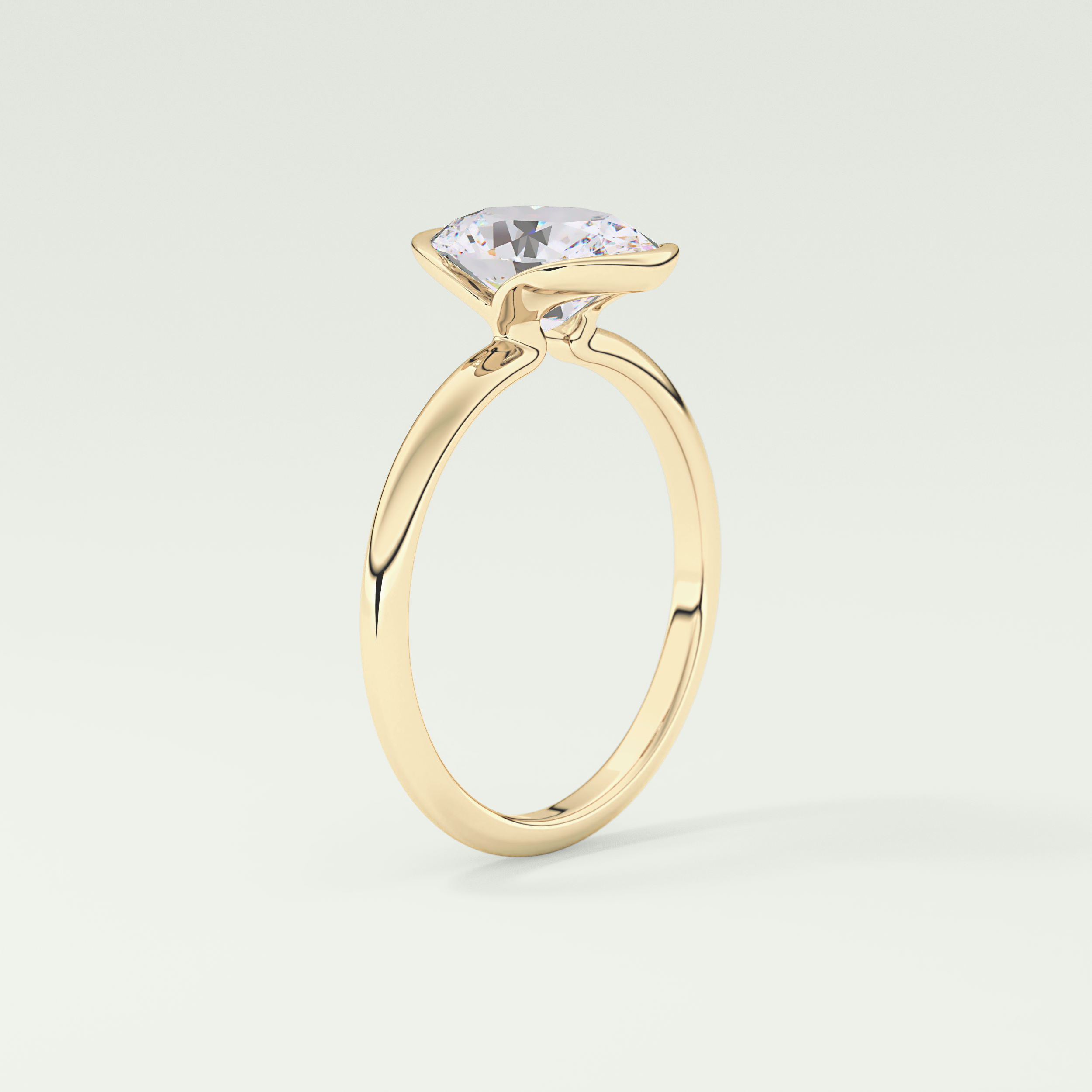 2.0 CT Oval Cut Style Lab Grown Diamond Engagement Ring