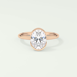 2.0 CT Oval Cut Style Lab Grown Diamond Engagement Ring