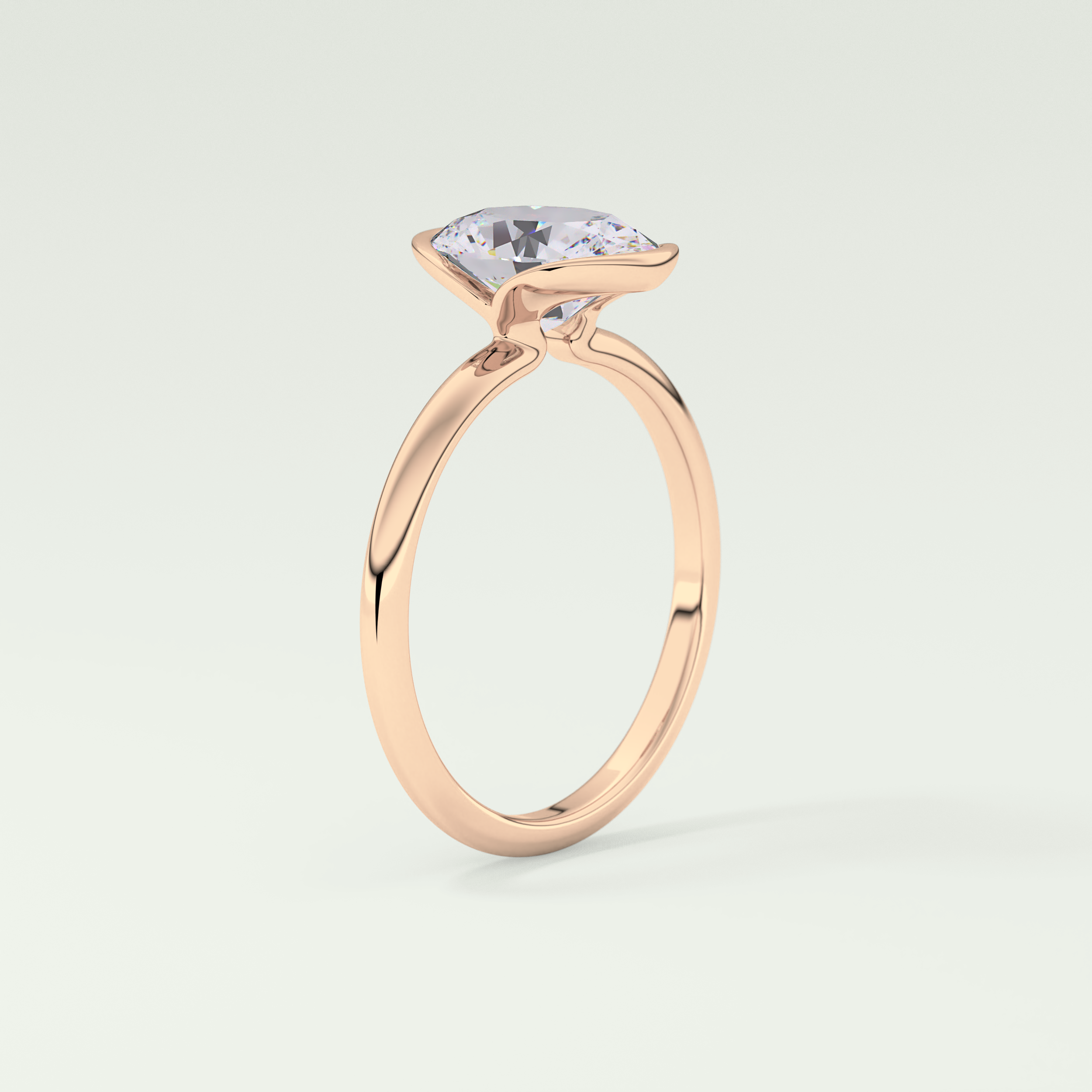 2.0 CT Oval Cut Style Lab Grown Diamond Engagement Ring