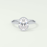 2.0 CT Oval Cut Style Lab Grown Diamond Engagement Ring