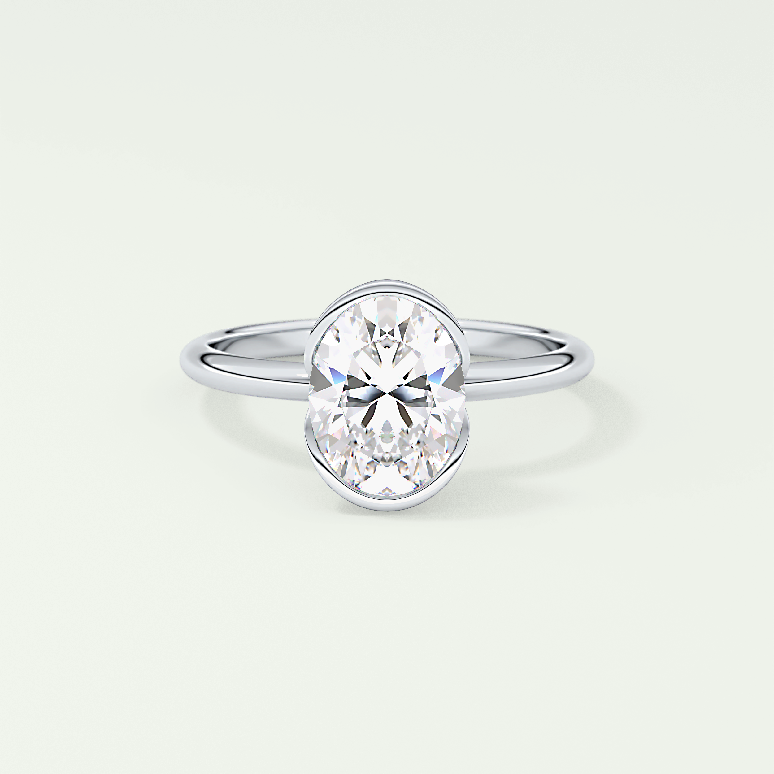 2.0 CT Oval Cut Style Lab Grown Diamond Engagement Ring
